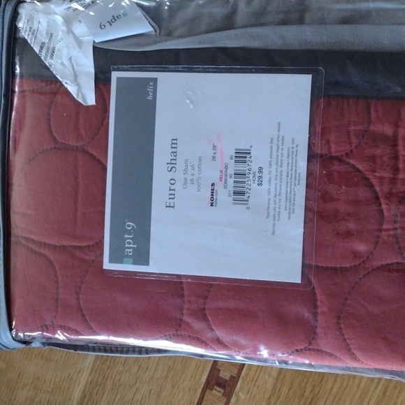 New Eurosham in brick color with dark grey border.100%cotton, 100% poly fill. - Picture 1 of 6